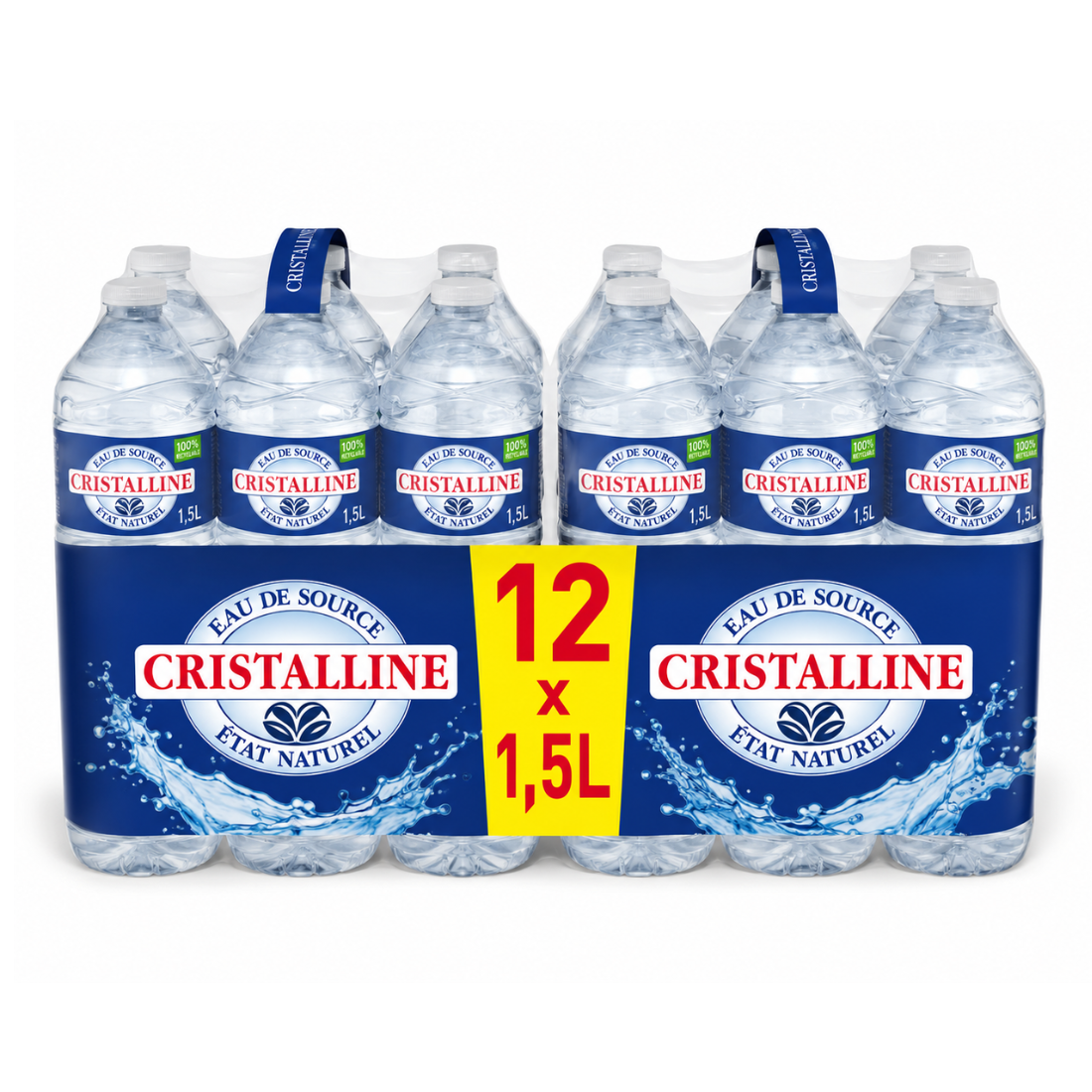 Pack de 12 bouteilles d'eau Cristalline – 12 × 1,5 L