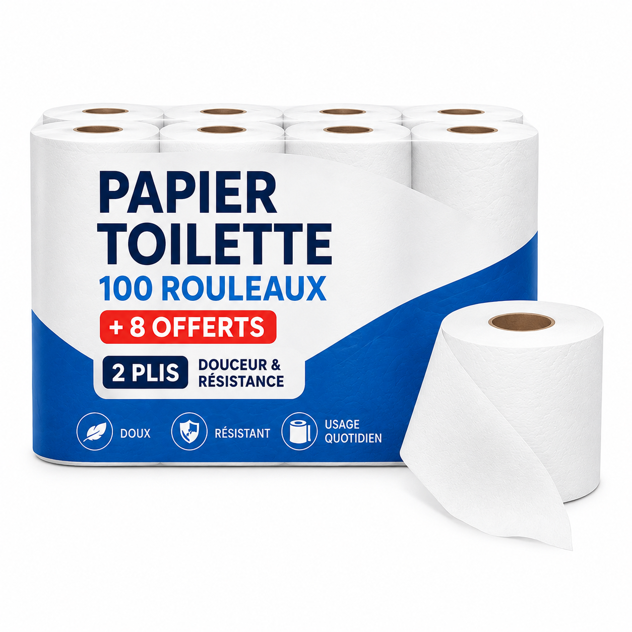 Lot de 108 Rouleaux de Papier toilette (Réservé ville de Castelnau et le Cres (34))