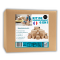 Kit de déménagement 6 en 1 – 25 cartons + adhésif + cutter + feutre + étiquettes + check-list – Fabrication française